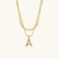 Fiona Layered Oro Initial Letter Collana