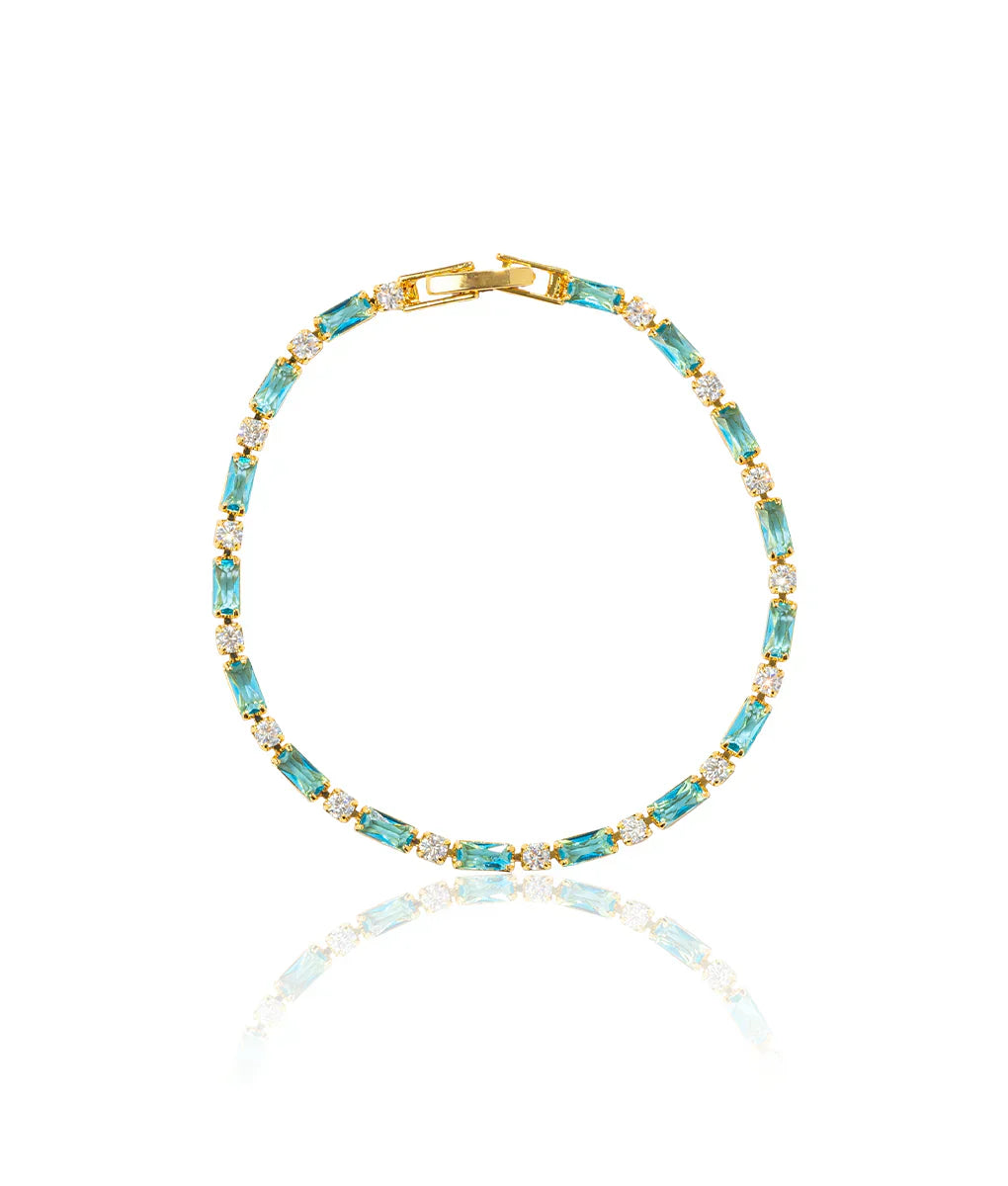 Naturale Turchese Pietra Bracciale | Oro