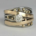 Argento and Oro Bezel Wrap Anello
