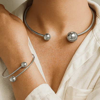 Minimalist Glow Collar & Cuff Set Bracciali | Oro