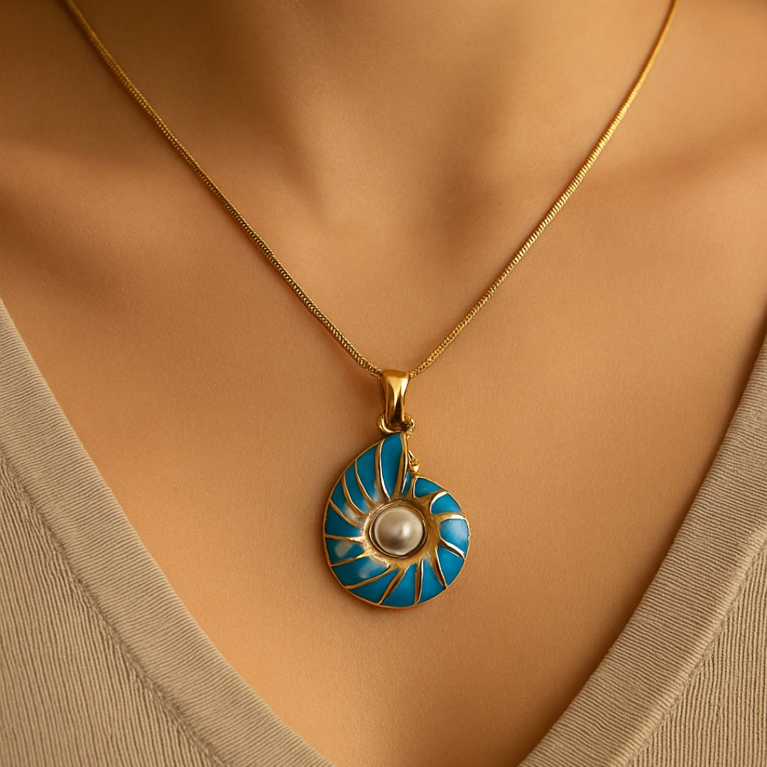 Seashell Perla Oro Collana