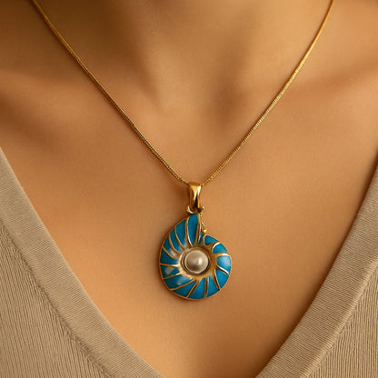 Seashell Perla Oro Collana