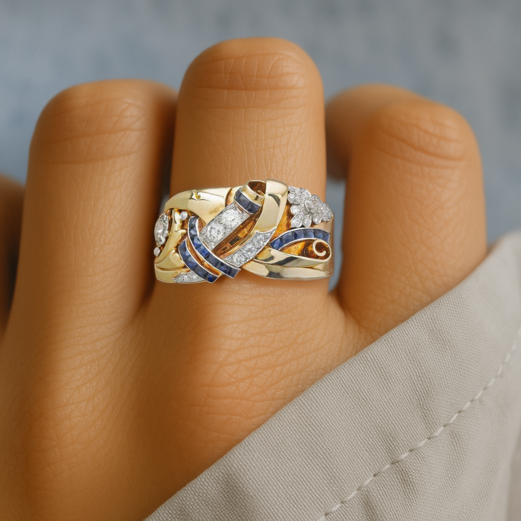 Oro Vintage Zirconia Anello