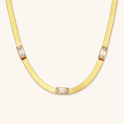 Eve Herringbone Oro Collana