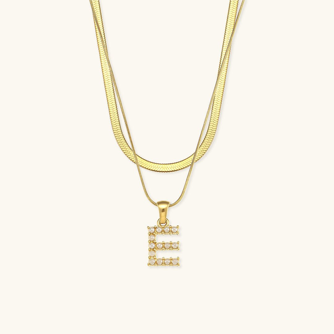 Fiona Layered Oro Initial Letter Collana
