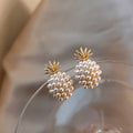 Oro Cluster Perla Orecchini a Lobo