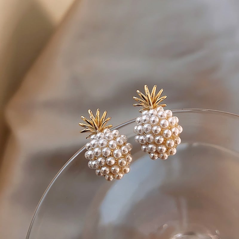 Oro Cluster Perla Orecchini a Lobo