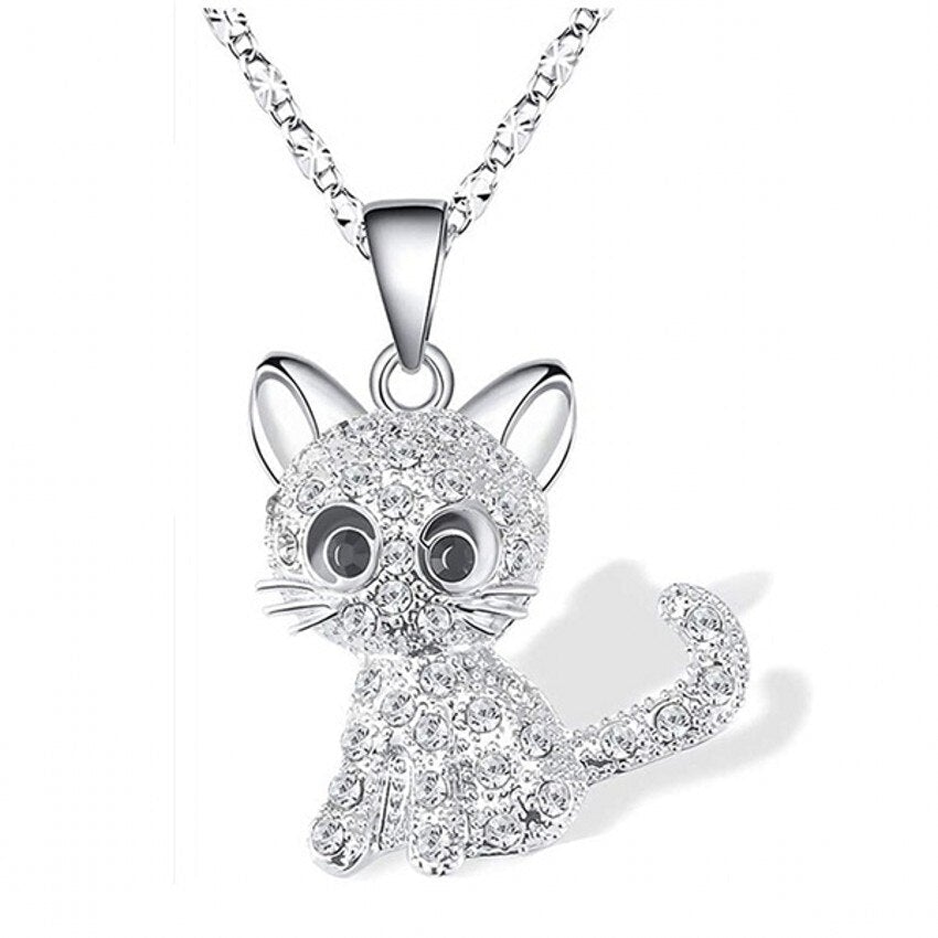 Argento Baby Kittens and Coloured Zirconia Collana