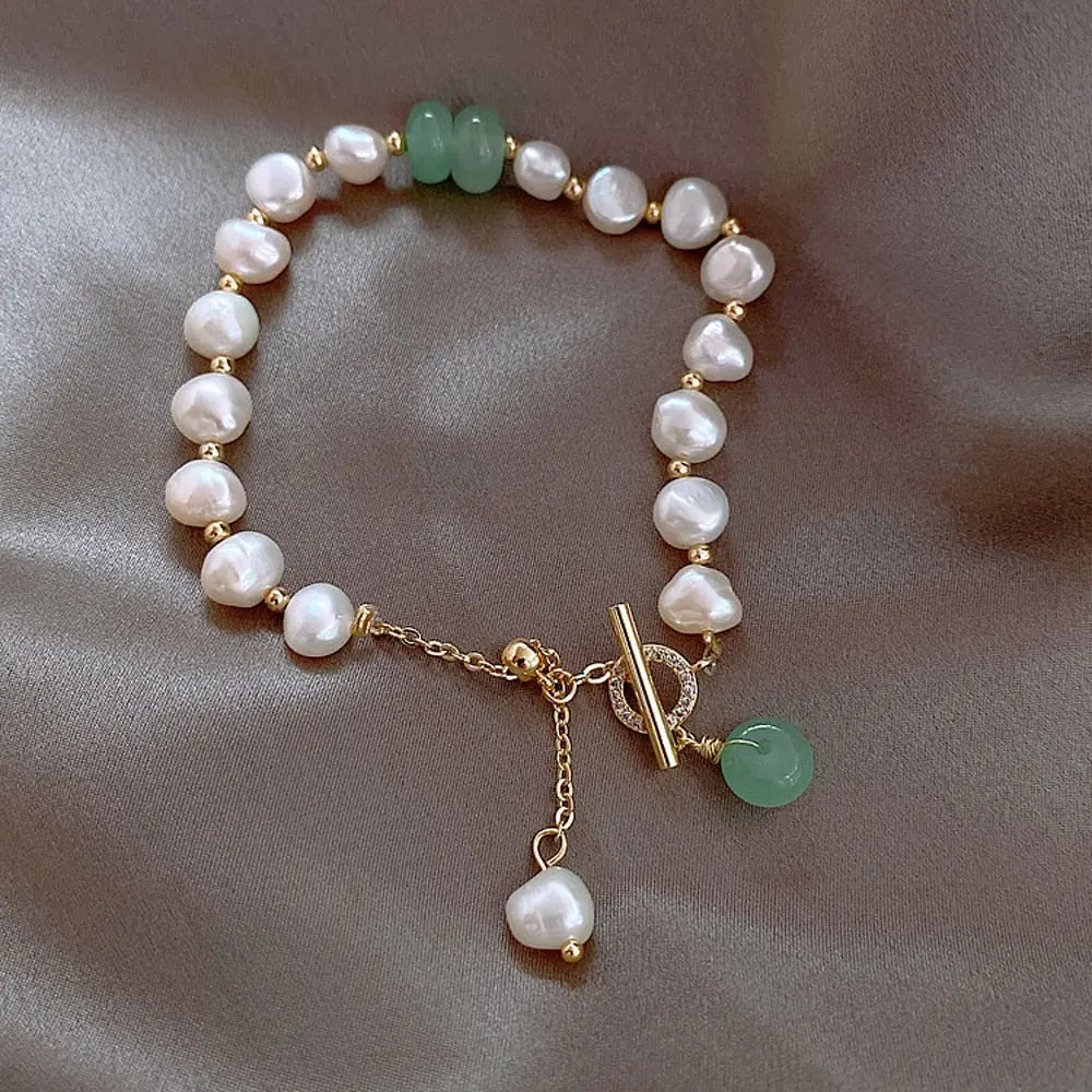 Freshwater Perla & Jade Bracciale