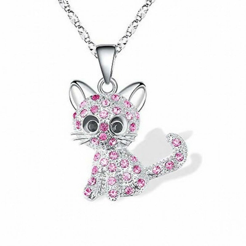 Argento Baby Kittens and Coloured Zirconia Collana