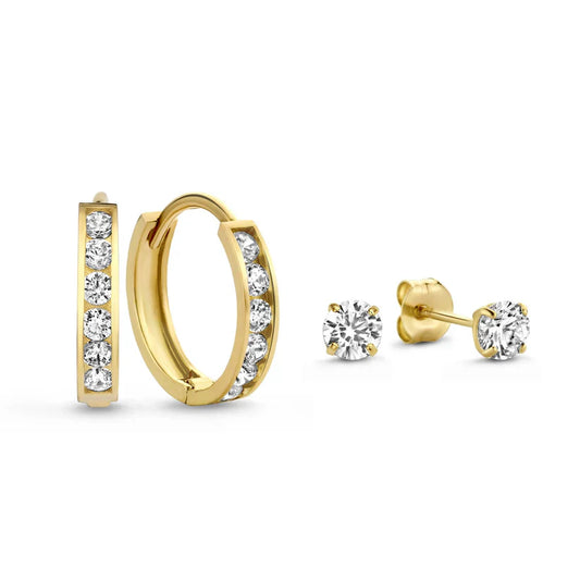 Dara Brillane Pietra Orecchini Set | Oro