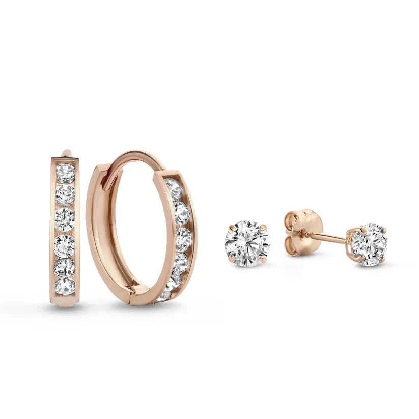 Dara Brillane Pietra Orecchini Set | Oro