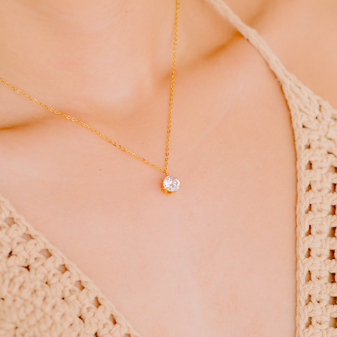 Kyla Solitaire Oro Collana