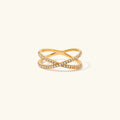 Nia Oro Diamante Cross Anello
