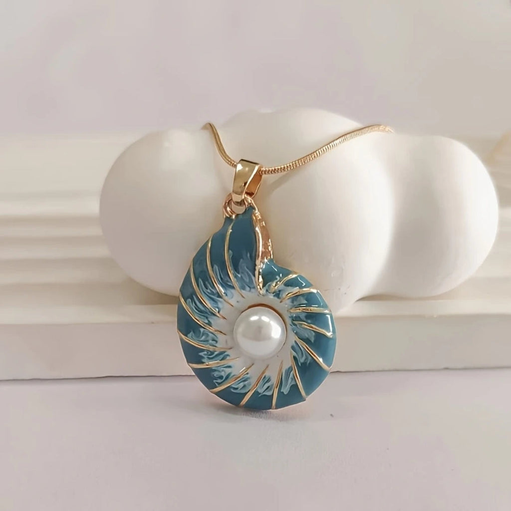 Seashell Perla Oro Collana
