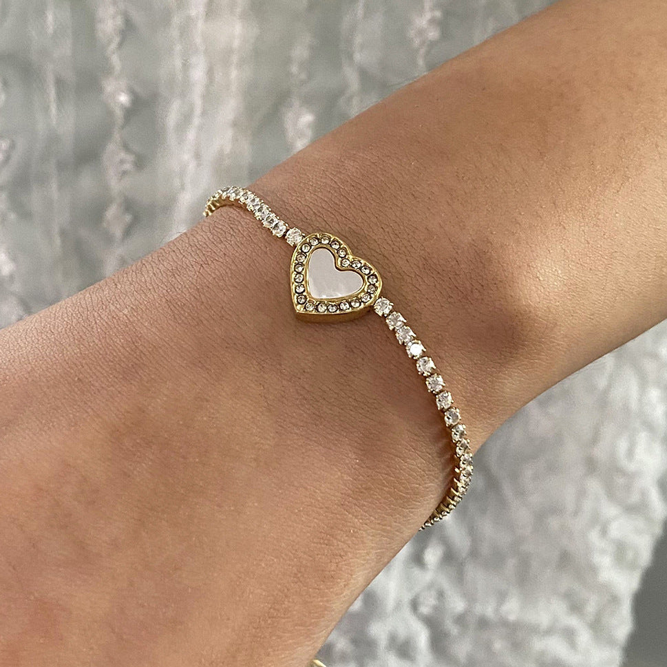 Cameron Diamante Bracciale Tennis Cuore