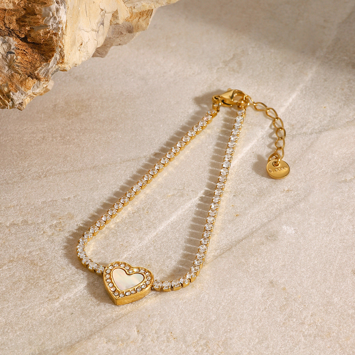 Cameron Diamante Bracciale Tennis Cuore