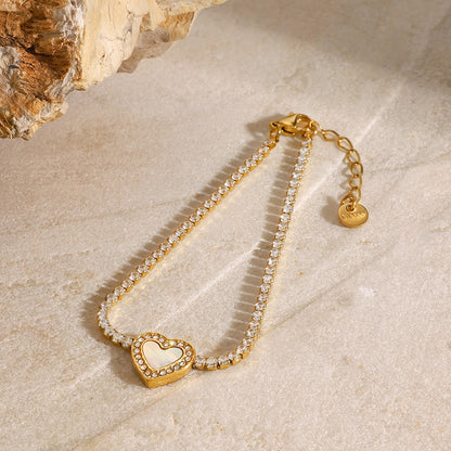 Cameron Diamante Bracciale Tennis Cuore