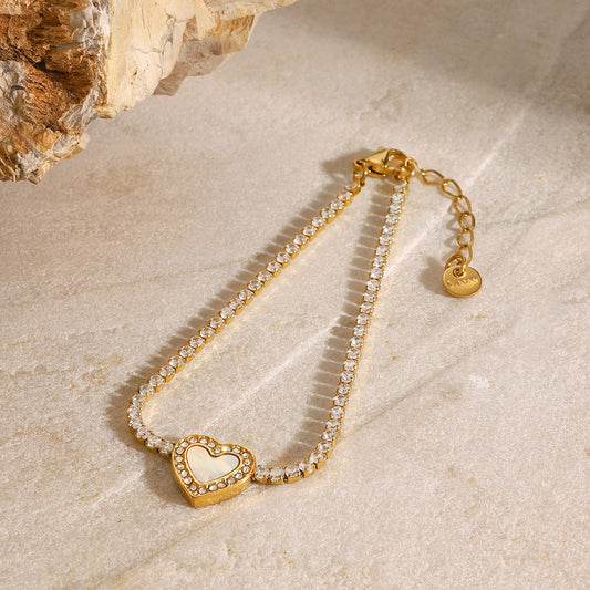 Cameron Diamante Bracciale Tennis Cuore