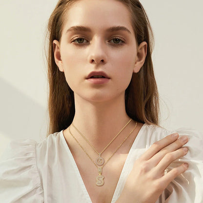 Pave letter initial set collane | Oro