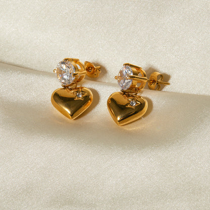 Emmeline Cuore Oro Orecchini