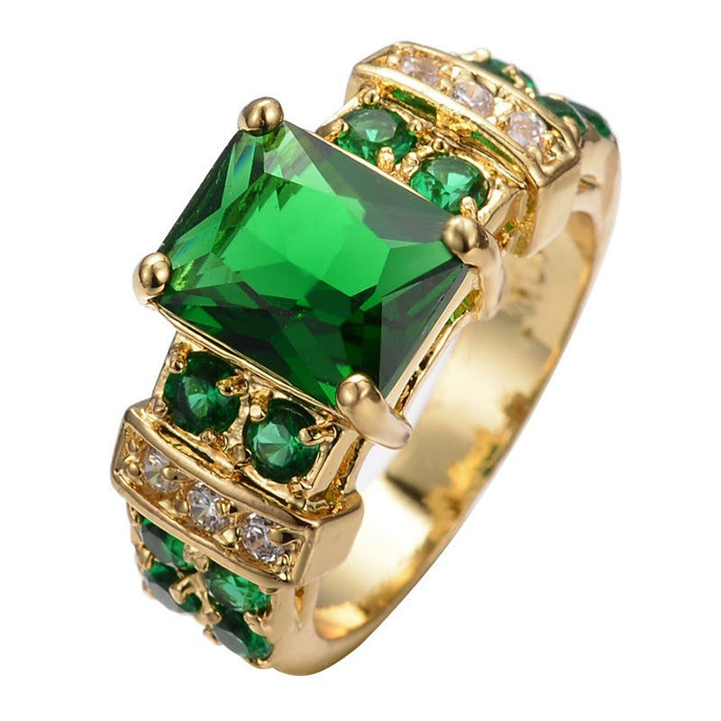 Oro Smeraldo Geometric Anello