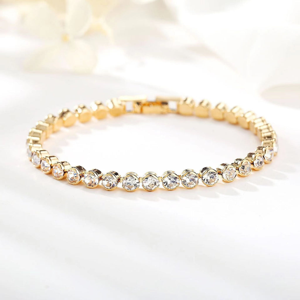 Round Cut Bracciale Tennis | Oro