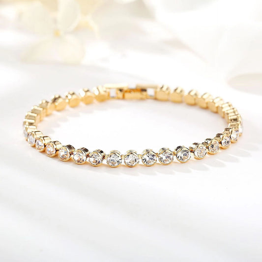 Round Cut Bracciale Tennis | Oro