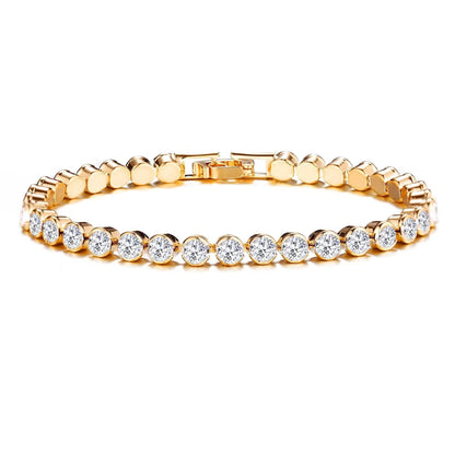 Round Cut Bracciale Tennis | Oro