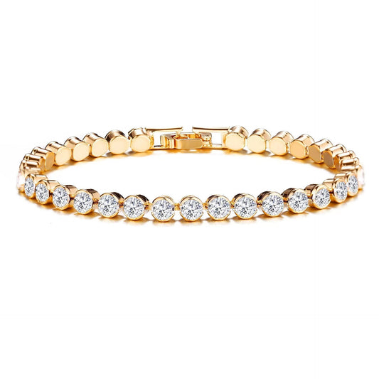 Round Cut Bracciale Tennis | Oro