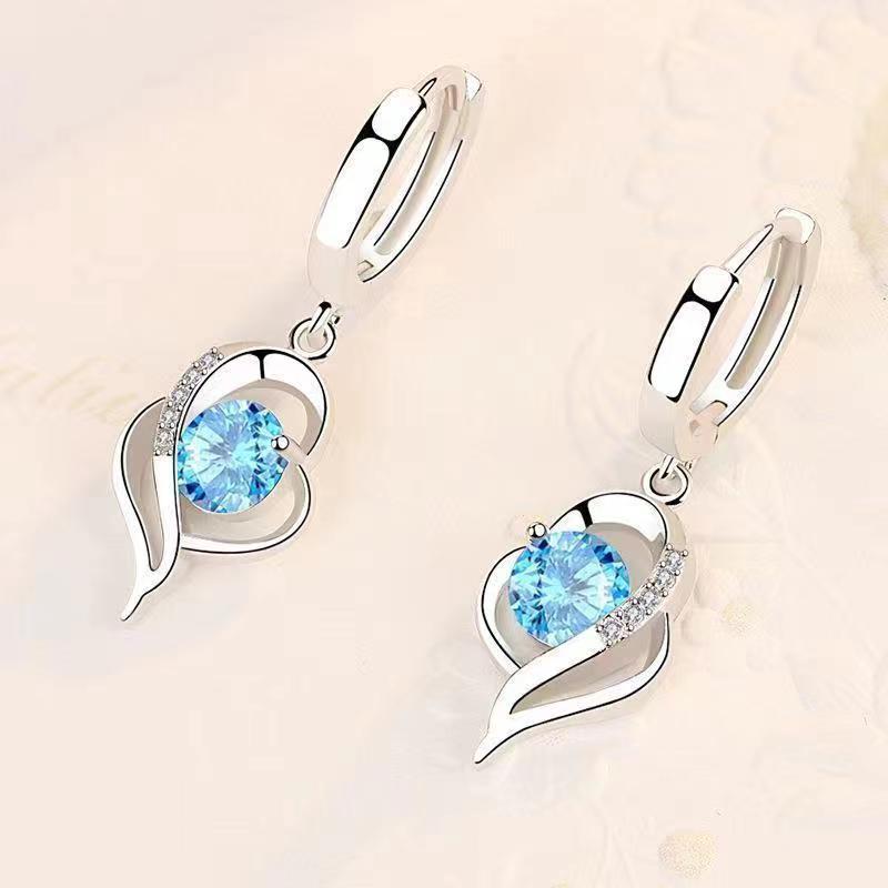 Eclipse Cuore Orecchini Pendenti | Bianco Oro