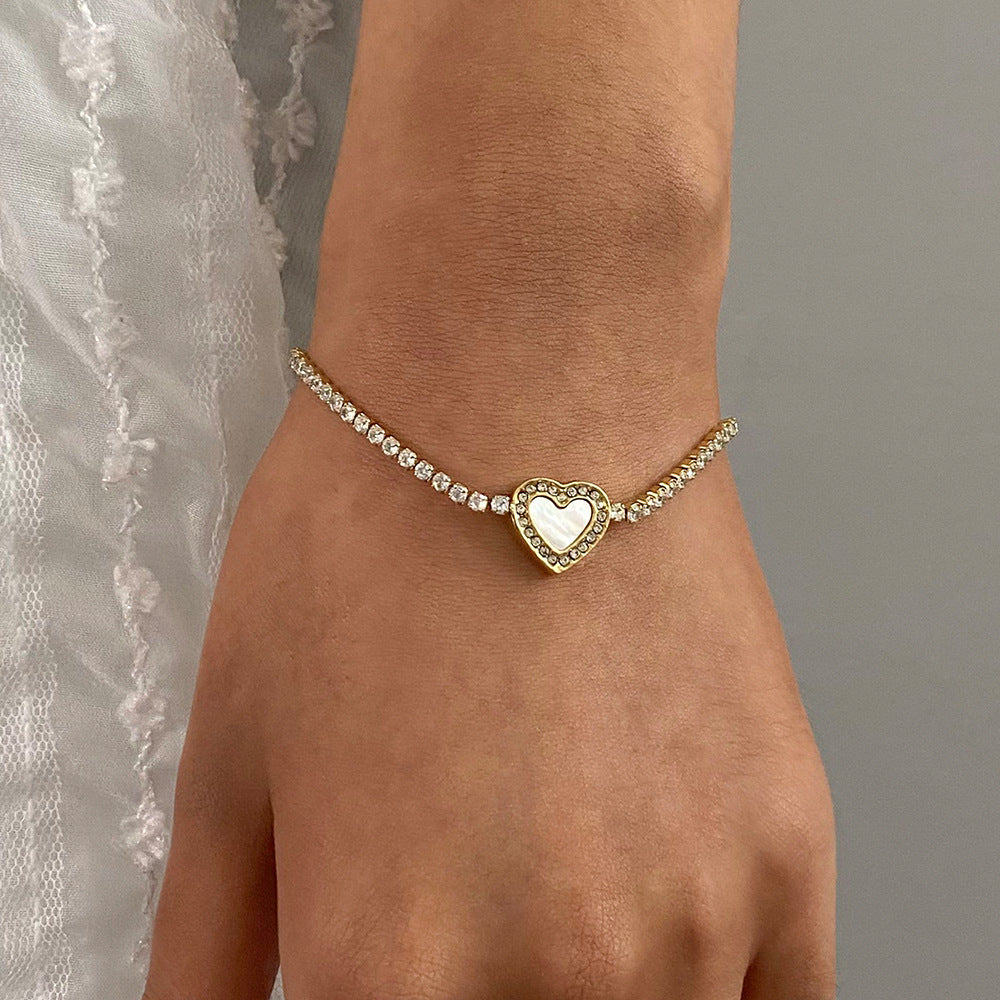 Cameron Diamante Bracciale Tennis Cuore