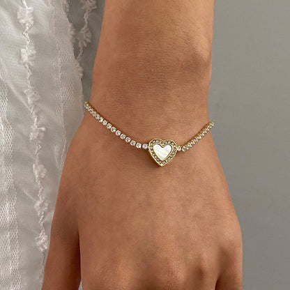 Cameron Diamante Bracciale Tennis Cuore