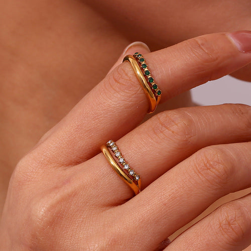 Adeline Diamante Simulant Oro Anello