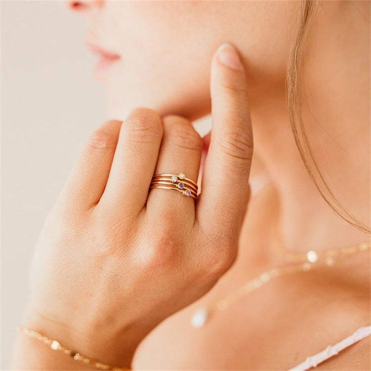 Amelia Birthstone Stacker Anello