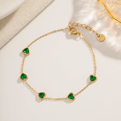 Francia Green Cuore Bracciale