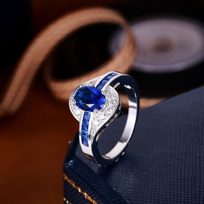 Zaffiro Flow Anello | Bianco Oro