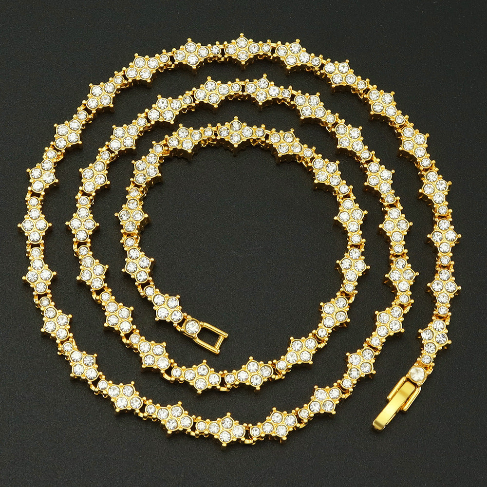 Classic Cluster Tennis Collana | Oro
