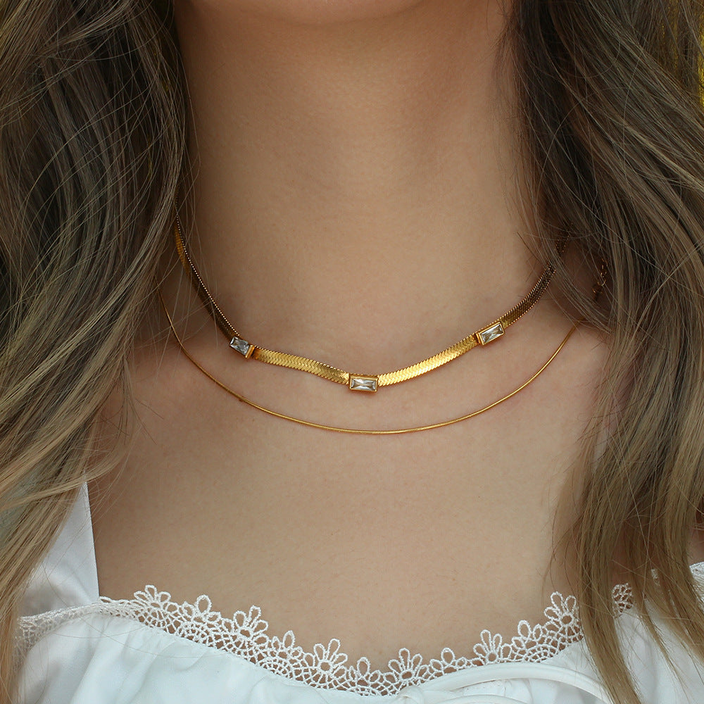 Eve Herringbone Oro Collana