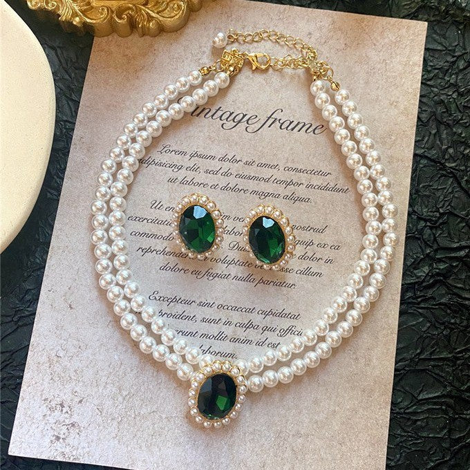 Imperial Perla Smeraldo Set di Gioielli