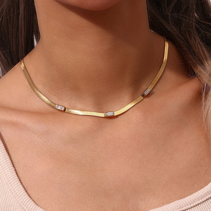 Eve Herringbone Oro Collana