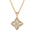 Bianco Clover Pendant Collana | Oro