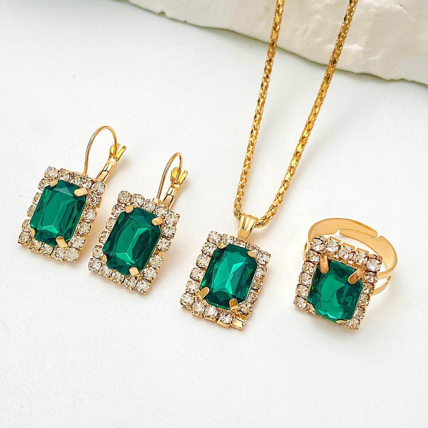 Sylvara Greenveil Set di Gioielli | Bianco Oro
