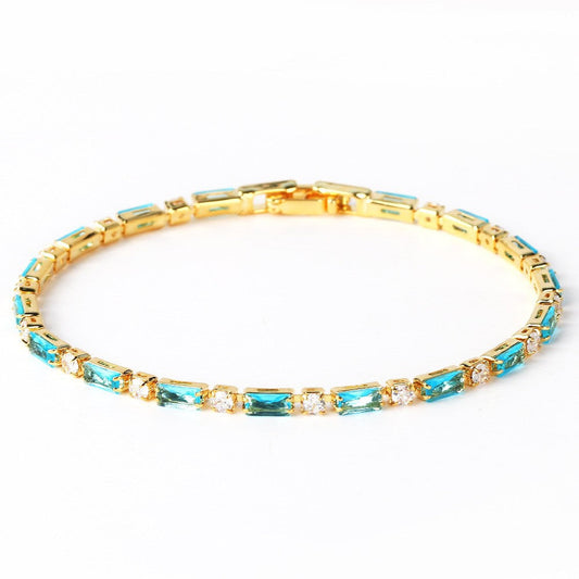 Naturale Turchese Pietra Bracciale | Oro