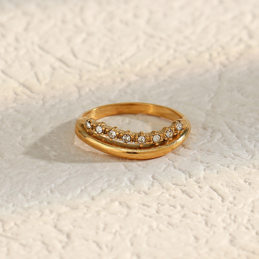 Adeline Diamante Simulant Oro Anello