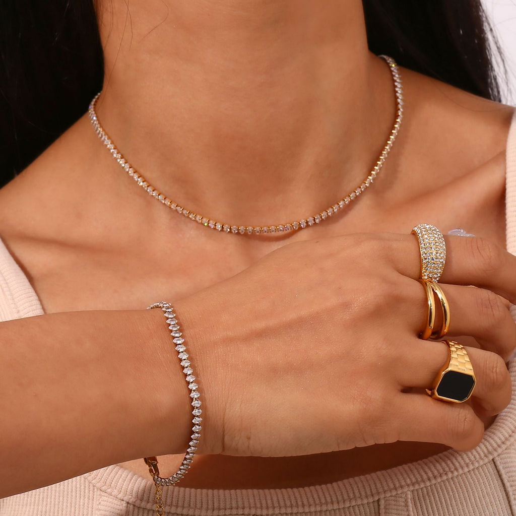 Wisteria Diamante Tennis Collana