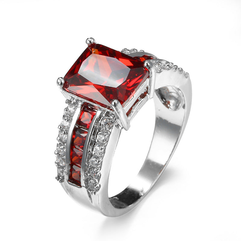 Argento Rubino Split-Shank Anello