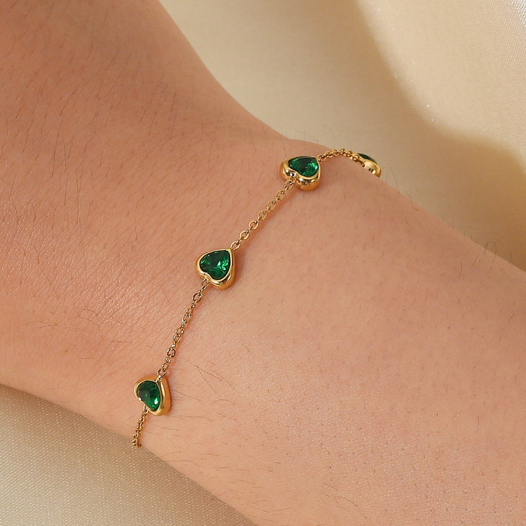 Francia Green Cuore Bracciale
