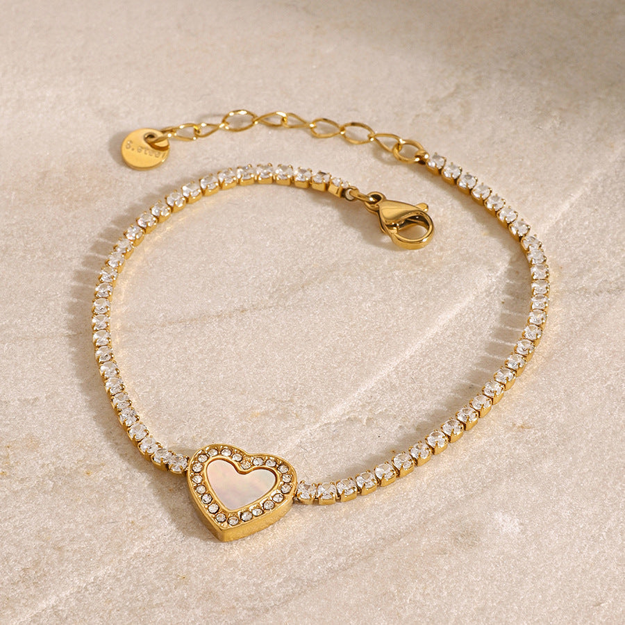 Cameron Diamante Bracciale Tennis Cuore