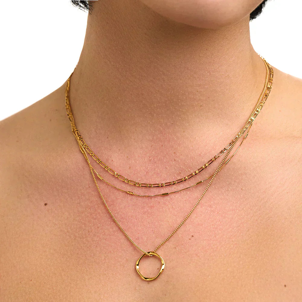 Open Circle Three Row Collana | Oro